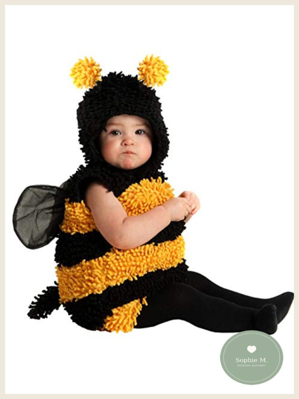 Baby Bee Costume Romper Hood Wings Halloween Dress-Up